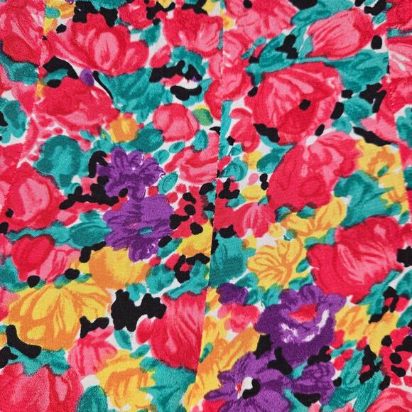 Vintage The Original Womens Medium Button Front Dress Floral 80s Cottagecore - Picture 6 of 13